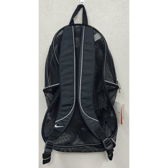 Nike Large Mesh Backpack Black Gym School Training BA2143-054 Y2K Deadstock - Picture 2 of 5